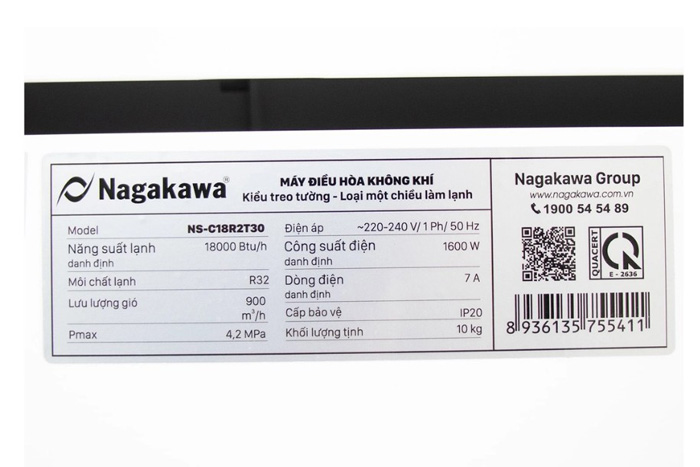 Điều hòa Nagakawa 18000 BTU 1 chiều NS-C18R2T30